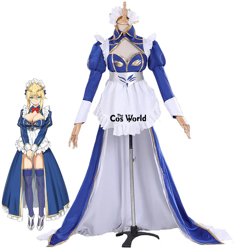 FGO Fate Grand Order Arturia Pendragon Lancer горничная платье униформа наряд Аниме косплей костюмы |