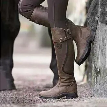 

Fashion 2020 Women Boots Winter Over The Knee Heels Quality Suede Long Comfort Square Botines Mujer Thigh High Boot Botas Mujer