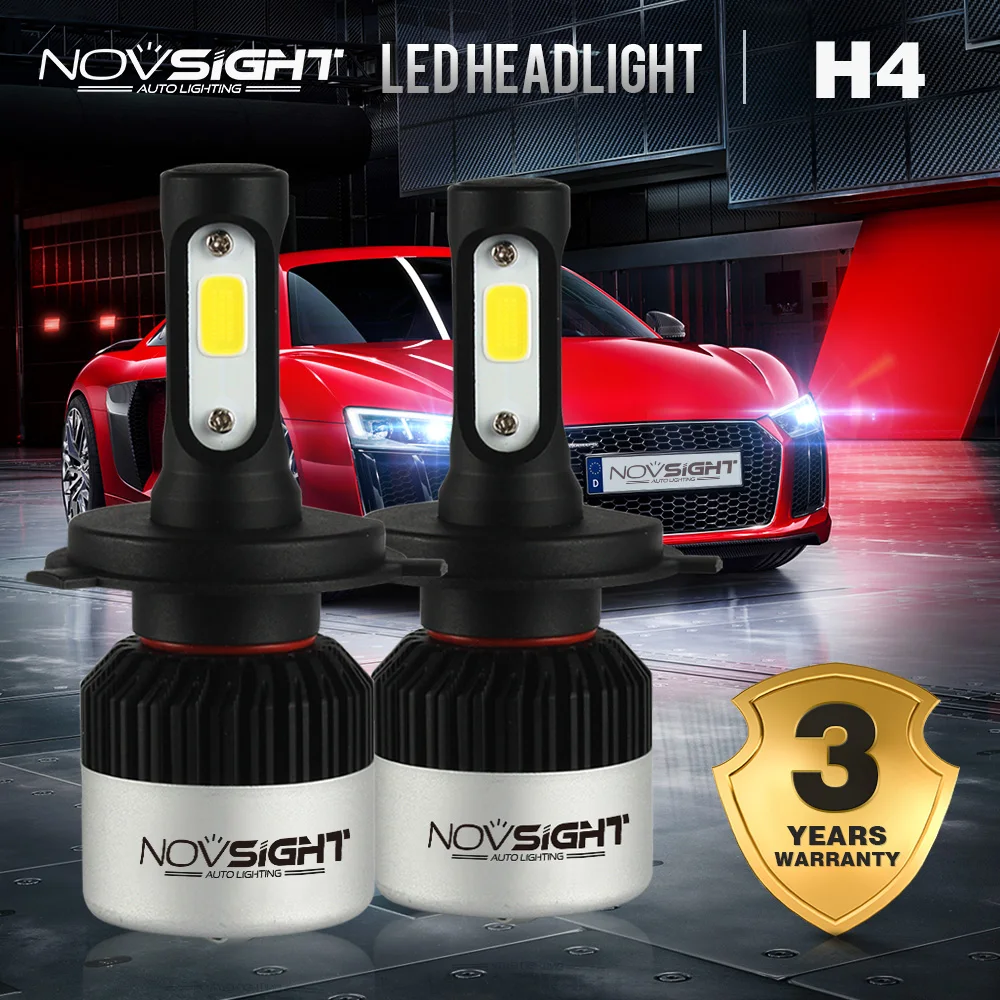 NOVSIGHT 6500K 9006 светодиодный ные фары H11 H4 Противотуманные 72 Вт H7 9005 чипы Brigelux HB3 HB4 H3 880