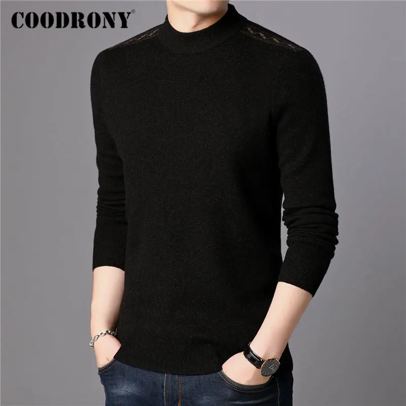 COODRONY Brand 100% Merino Wool Sweater Men Casual O-Neck Pull Homme Winter Thick Warm Pullover Men Soft Cashmere Sweaters 93050