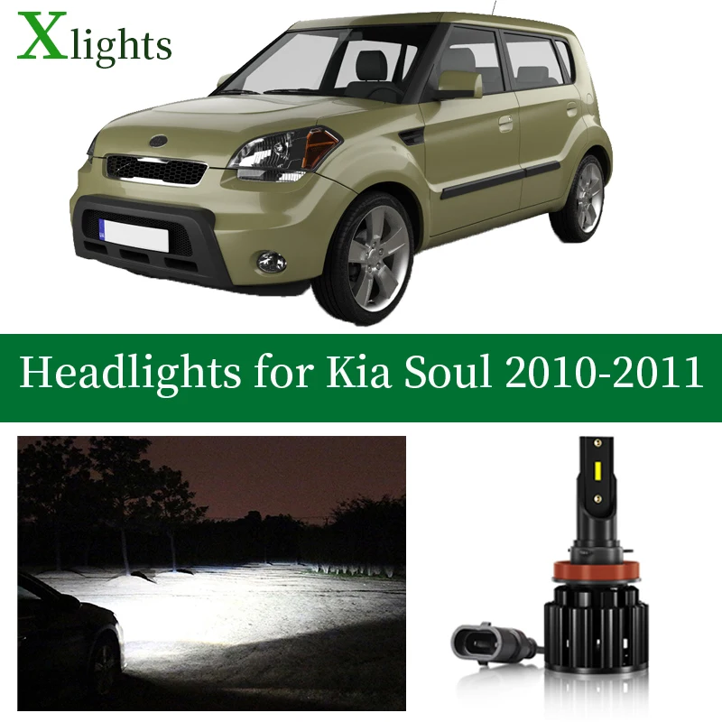 

Xlights For Kia Soul 2010 2011 Led Headlight Bulbs Low High Beam Canbus Car Front Lamp 12V 24V Headlamp Auto Light Accessories