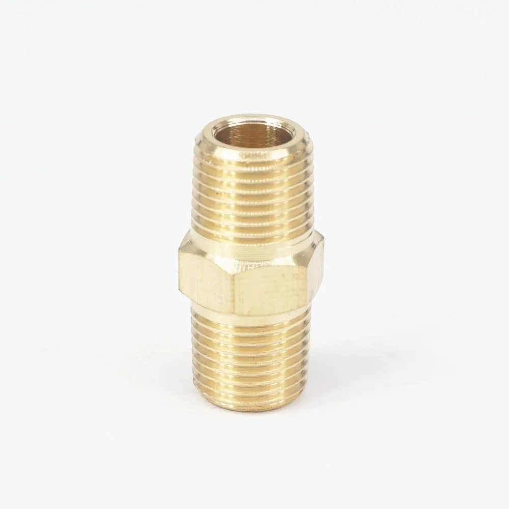 1" NPT Male Brass Hex Nipple pipe fitting air fuel gas water FA919-9 
