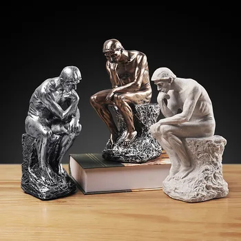 

European character sculpture resin meditation craft home decoration accessories thinker statue window display loft decoration