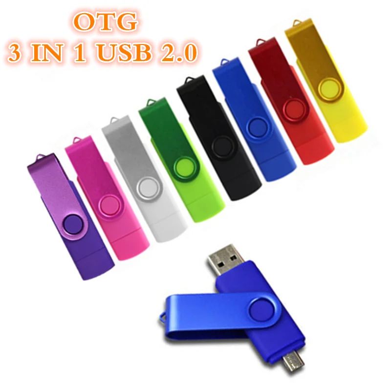Металлический флэш-накопитель 360 ° OTG 3 в 1 Type-C 4G Usb флэш-карта памяти 8 ГБ 16 32 карта