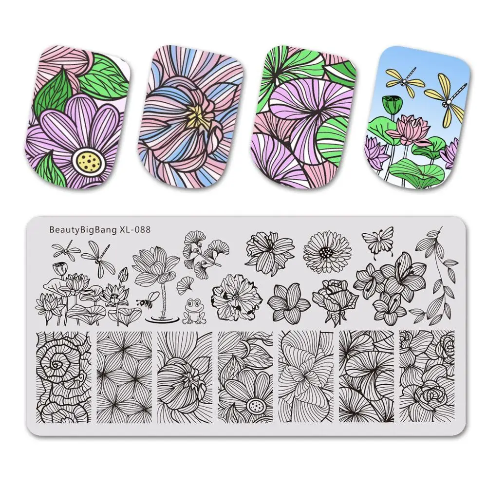 BEAUTYBIGBANG Горячая животный цветочный узор для ногтей штамповка пластины Леопардовый шаблон для ногтей штамп для дизайна ногтей штамп шаблон изображения - Цвет: 703556408671