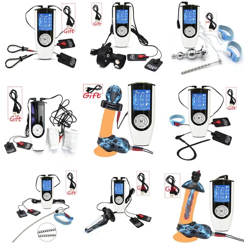 Male Masturbator Strongest Electroshock Sex Kit E-stim Anal Plug Penis Ring Massage Pad Urethral Sound Catheter Dilator Bdsm Toy