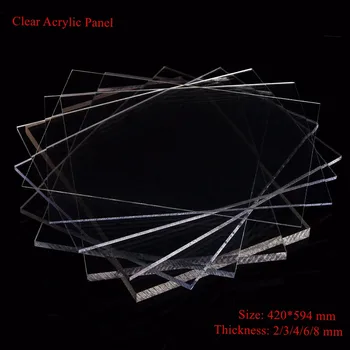 

1pc 2/3/4/6/8mm Acrylic Thickness Clear Perspex Sheet Cut 420x594mm Acrylic Sheet Plastic Panel Durable Doors