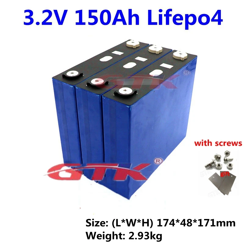 Продаются со скидкой! 2000 циклов Lifepo4 3,2 V 150Ah литий-железо-фосфатная батарея 3,2 V батареи для 12v 24v 48V 300ah 600ah Аккумуляторный блок diy