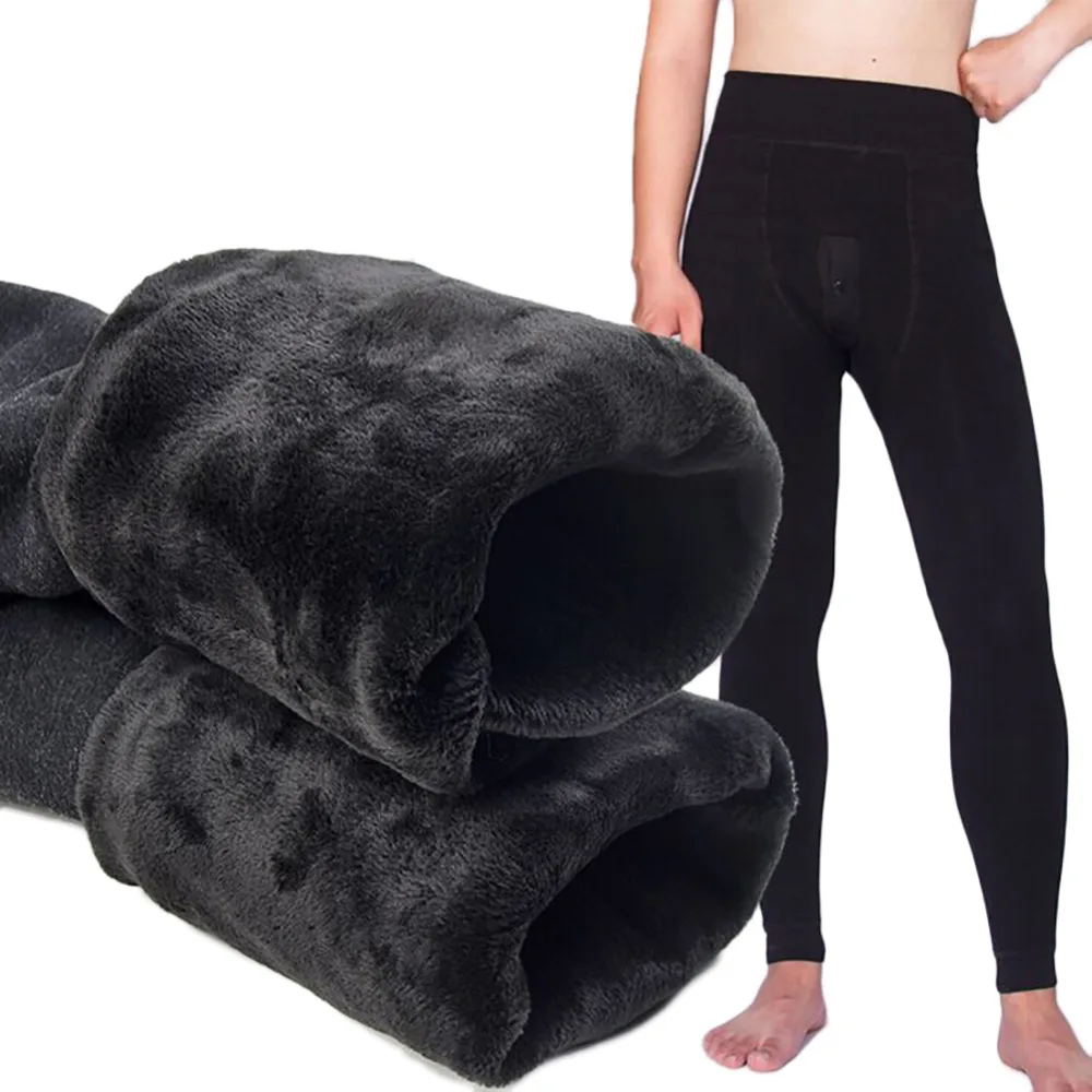 Mens thermals long johns fleece lined thick leggings warm layer winter leggings Clearance
