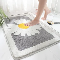 Daisy Household Flocking Thickened Bathroom Non Slip Mat Toilet Doormat Badroom Floor Bedroom Flower Shaped Rug Bedside Rugs
