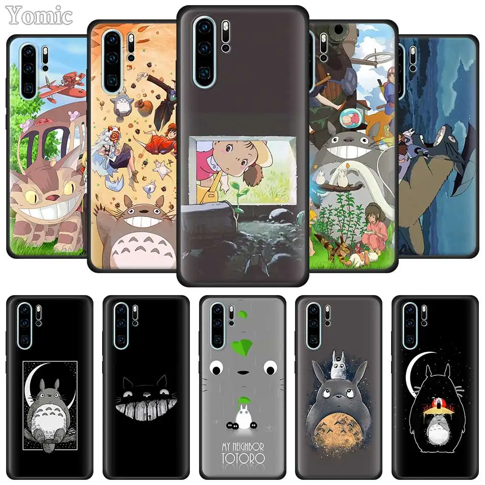 

Cute Totoro Ghibli Miyazaki Anime Silicone Case for Huawei P20 P30 P9 P10 Lite Pro P Smart Z Plus 2019 Black Soft Phone Cover TP