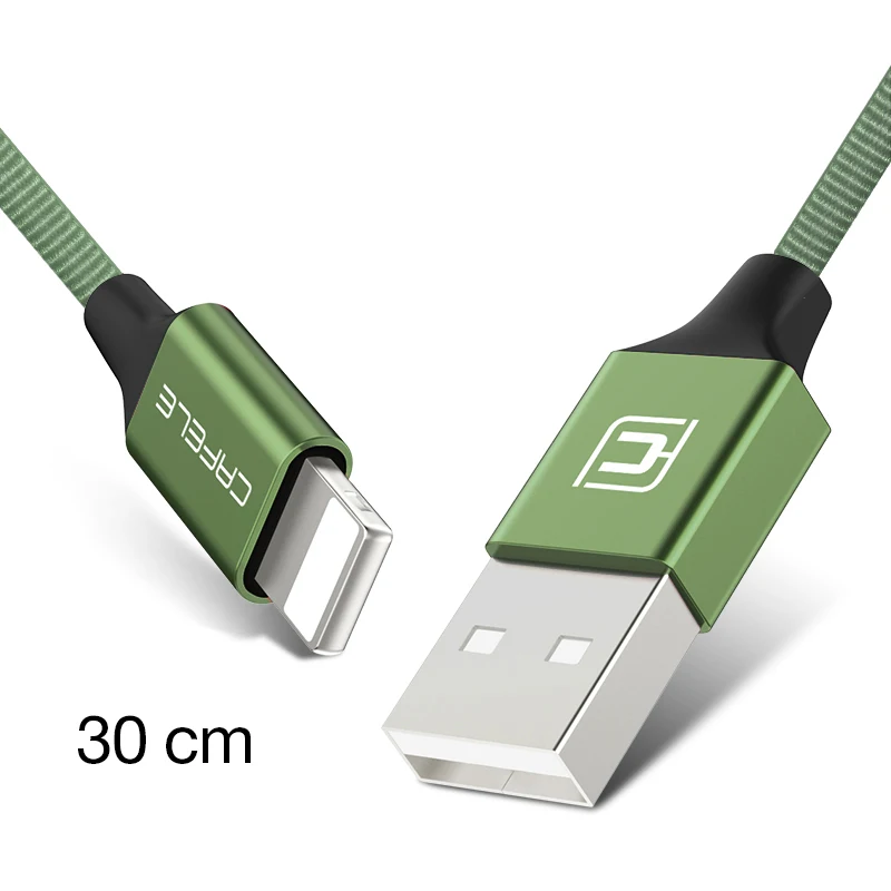USB кабель с нейлоновой оплеткой usb кабель 8 Pin зарядка через USB Шнур для iPhone XR XS 11 7 Plus/7/6s Plus/6s/6 Plus/6 s/5S/5c/5 - Цвет: 30cm green
