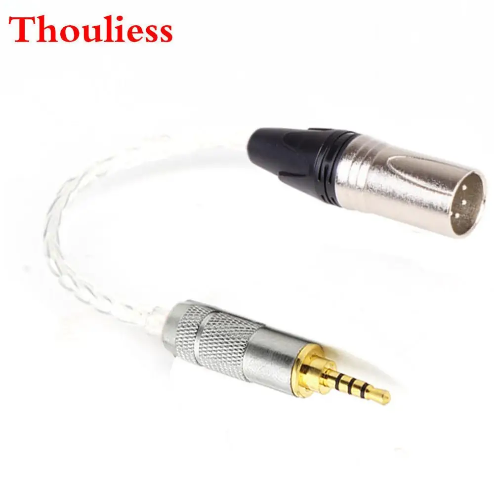 

Thouliess DIY 2.5mm TRRS Balanced Male to 4pin XLR Balanced Male Audio Adapter Cable Single Crystal Silver 2.5 to 4pin XLR Cable