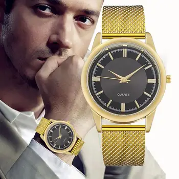 

WJ-9651 Dropshipping Luxury Golden Quartz Watch Men Wristwatch