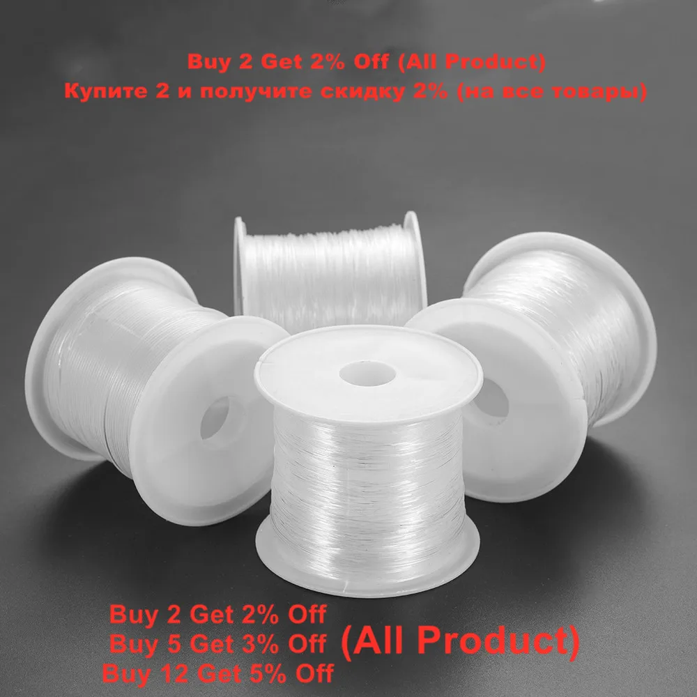 1Roll/pack 8-90m 0.2-0.8mm Fishing Line Non-elastic Clear Crystal