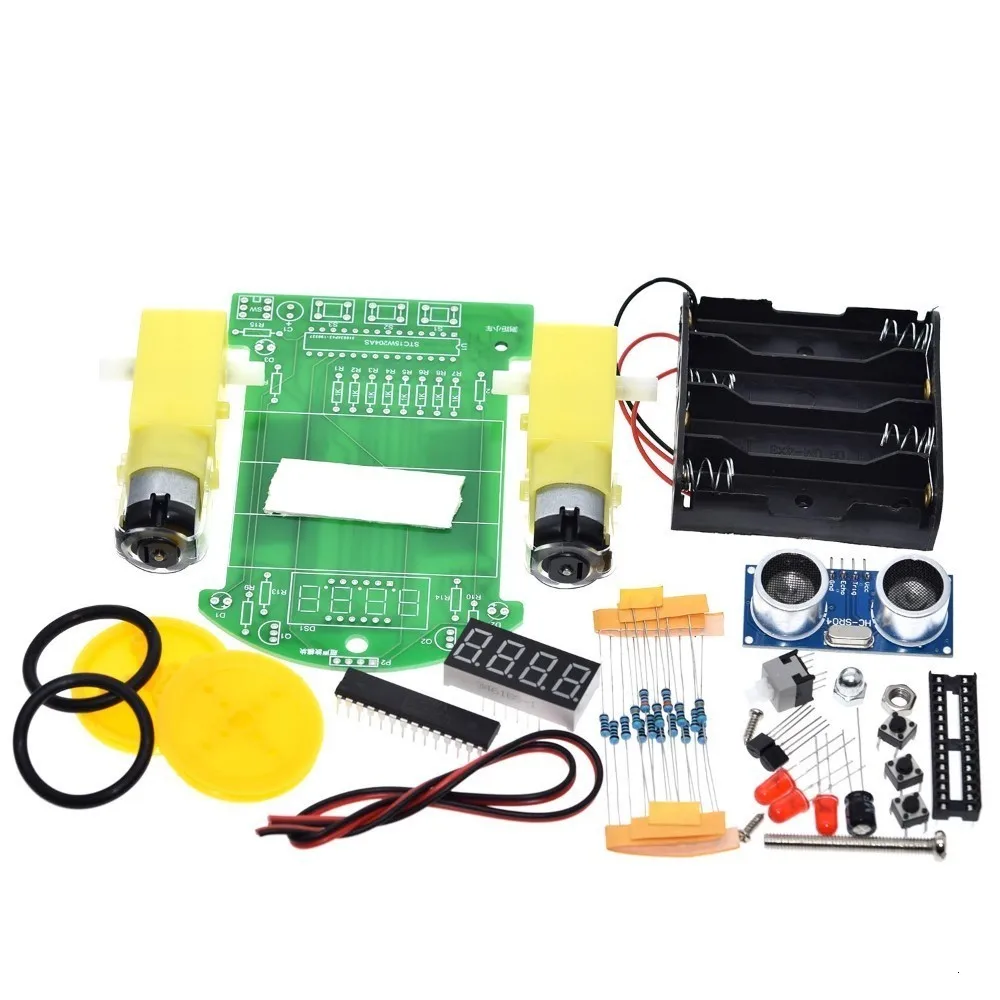 D2-4 Ranging Car Carts DIY Kit Ultrasonic Module Intelligent Ranging Car Kit for Arduino