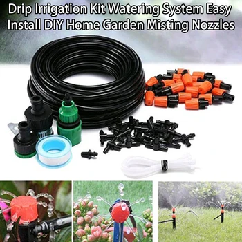 

Flowers Plants Greenhouse Hose Home Garden Watering System Outdoor Drip Irrigation Kit DIY Misting Nozzles Easy Install Micro
