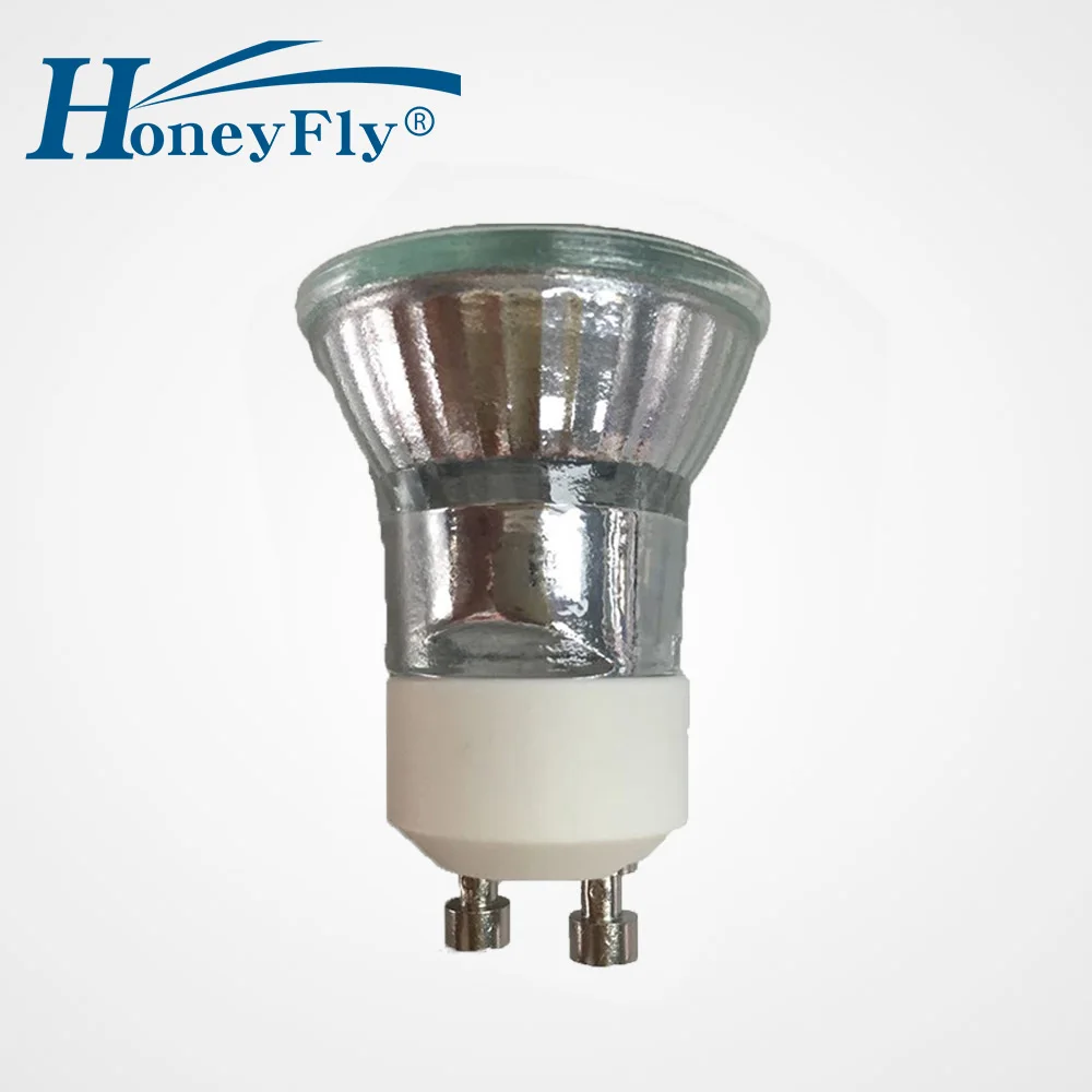 HoneyFly 10pcs Dimmable MR11 Gu10 Halogen Lamp 28W +C(35mm) 230V Mini Halogen Bulb 3000K Halogen Lamba Spot Light  for Lava Lamp