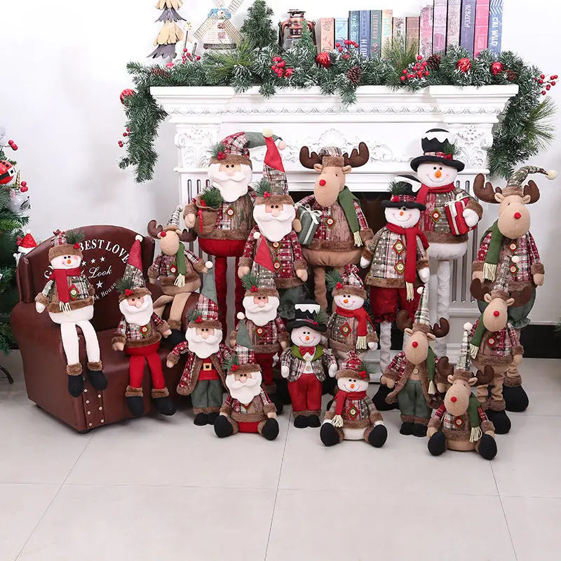 

Retractable Christmas Doll Santa Claus New Year 2020 Christmas Decorations For Home Snowman Christmas Tree Kids Toys Xmas Gift