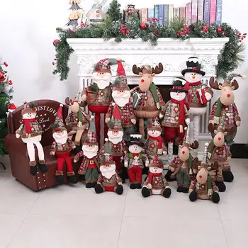 

Retractable Christmas Doll Santa Claus New Year 2020 Christmas Decorations For Home Snowman Christmas Tree Kids Toys Xmas Gift