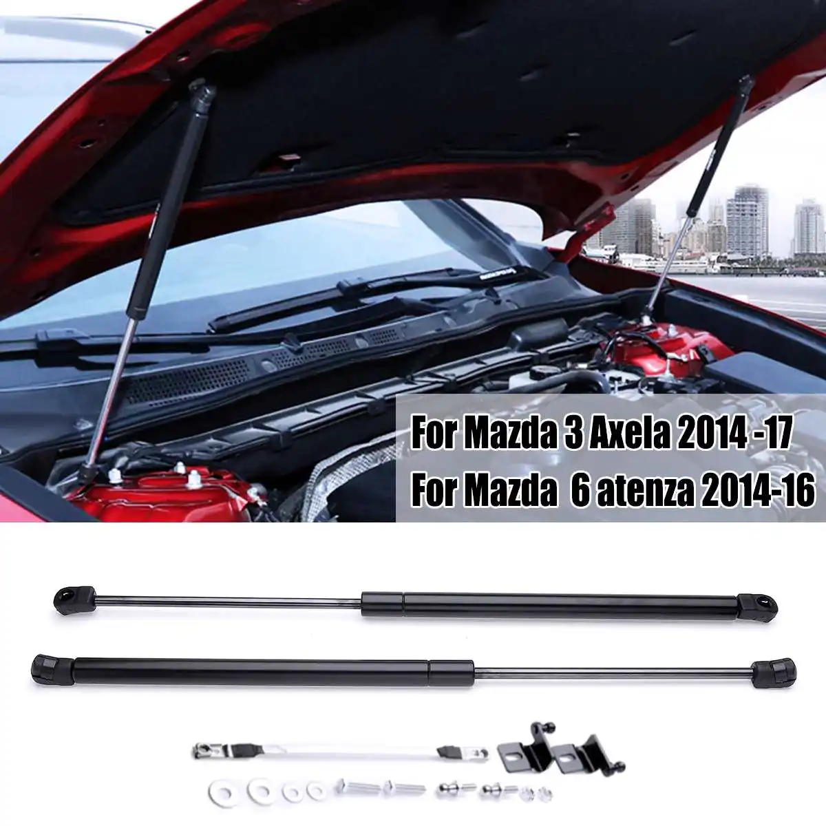 

1 Pair 51.5cm Hood Shock Damper Engine Supporting Auto Gas Spring Struts Lift For Mazda 3 Axela / 6 atenza 2014 -2017