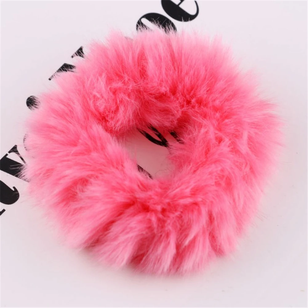 Soft Fluffy Faux Furs Scrunchie Fuzzy Noble Hair Ties Cute Elastic Hair Band  Pink Hair Bands For Girls Fashion Hair Accessories|Phụ kiện tóc cho nữ| -  AliExpress