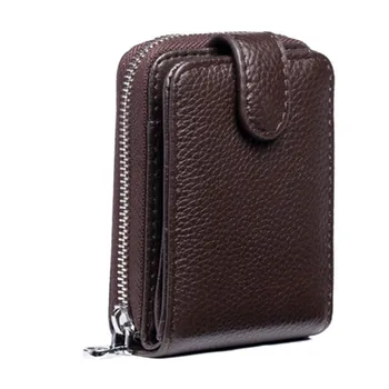 

Men Multi-Functional Wallet Zipper Large Capacity Luxury Real Leather Card Holder RFID Shielding Credit Card Holder