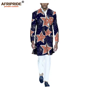 

Autumn men's coat AFRIPRIDE private custom wrist sleeve thigh length casual coat for men one button 100% wax cotton A731402