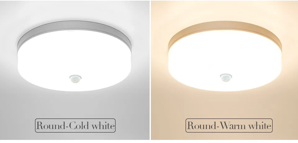 PIR Sensor Light 48W 36W 24W 18W 13W 9W Modern Surface Mount Ceiling Lamp Fixture for Living Room Kitchen Foyer Ceiling Light