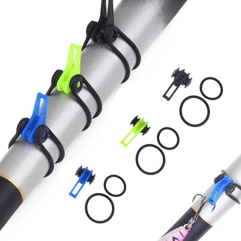 

10pcs Plastic Fishing Device Hook Keeper Holders for Hanging/Keeping Lure/Hook On The Rod Practical Fishing Supplies 10 Colors