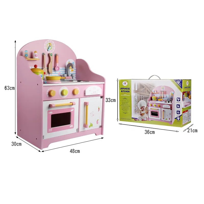 

Japanese Style Model Wooden Children Kitchen Play House Educational Toy Stove Model Set Fruit Cut