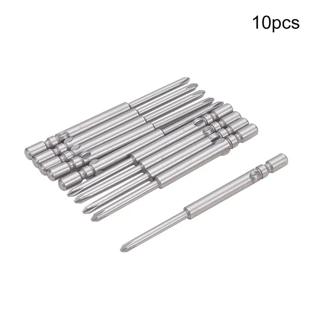 2.5PH0 Новинка; 10 шт. 60 мм отвертка Philips Bits 4 мм диаметр стержня Круглый хвостовик магнитные биты 1.6PH00 2.5PH0 2.5PH1 2PH0 3PH0 3PH1 4PH1 4PH2 - Цвет: 2.5PH0