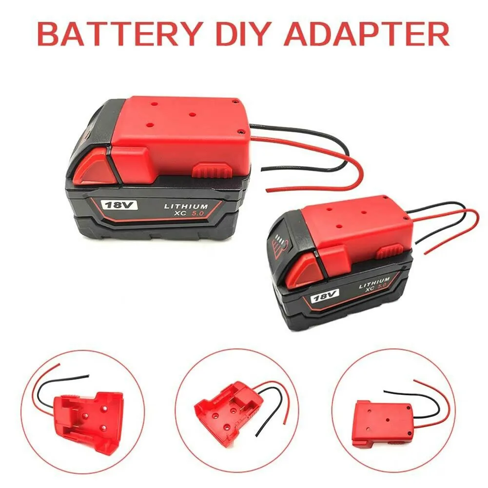 Battery Adapter Power Battery Converter For Milwaukee M18 Li-Ion Battery 12 Awg Wires Connector Conversion  DIY Power Tool