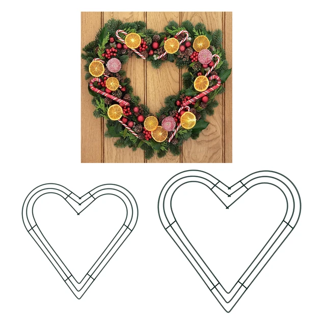 Metal Wreath Frame Ring Heart Shaped DIY Macrame Floral Crafts