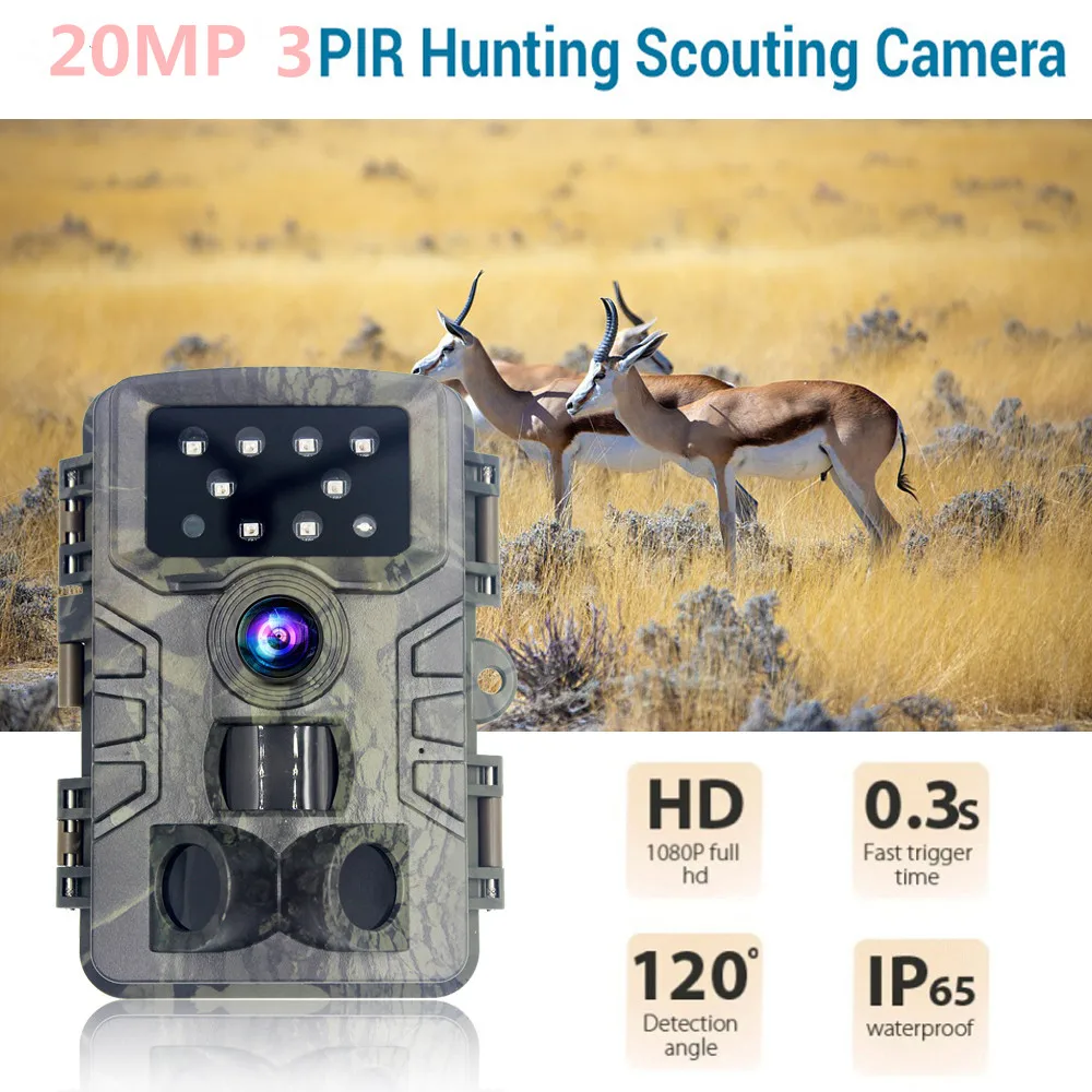 

Outdoo Trail Camera 20MP 1080P HD Game Camera Waterproof Wildlife Scouting Hunting Cam with 120 Wide Angle and Night Vision