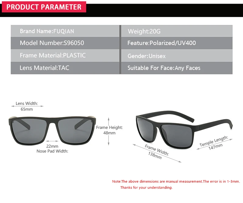 Black Square Sunglasses Side View