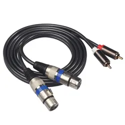 Hifi аудио кабель 2 Rca штекер Xlr 3 Pin Женский микшерный консоль усилитель двойной Xlr к двойной Rca shileed кабель 1,5 м