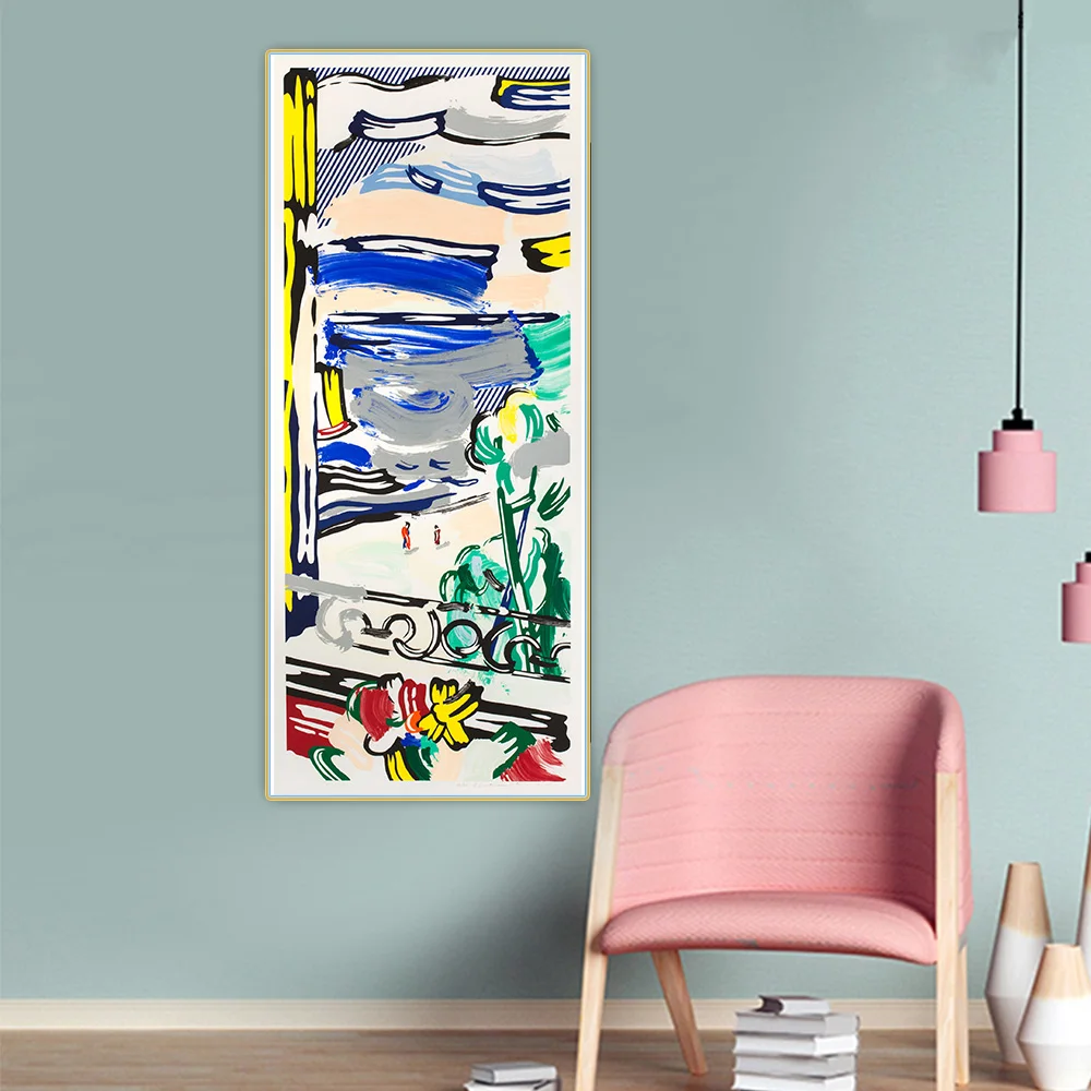 Citon Roy Lichtenstein View Вид из окна Pop Поп Арт холст Картина маслом Художественный постер