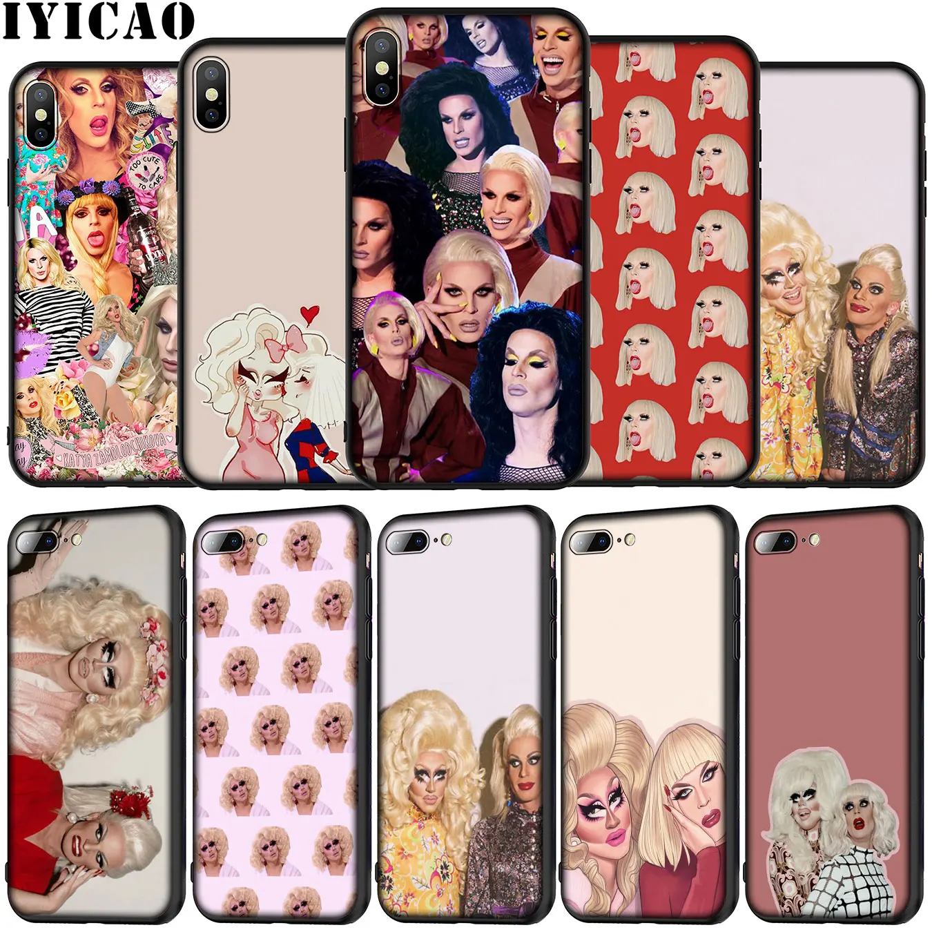 IYICAO katya zamolodchikova Soft Silicone Phone Case for iPhone 12 Mini XR X XS 11 Pro Max 5 5S SE 6 6S 7 8 Plus Black TPU Cover | Мобильные