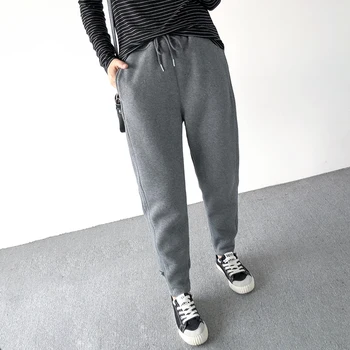 

High Waist Harem Pants Casual Fur Plus Size Winter Autumn Joggers Pants Spring Velvet Thick Loose Sports Pants