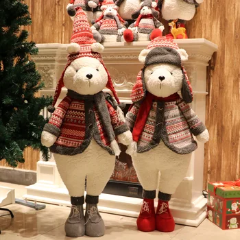 

2020New European and American-StyleQCartoon Bear Plush Toy Wool Doll Birthday Gift Christmas Decoration Decorations