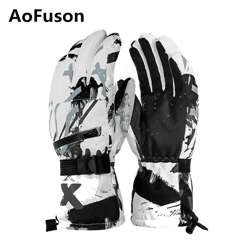 Snowboard Gloves Motorcycle Waterproof Winter Touch-Screen Warm Ultralight Fleece Professional