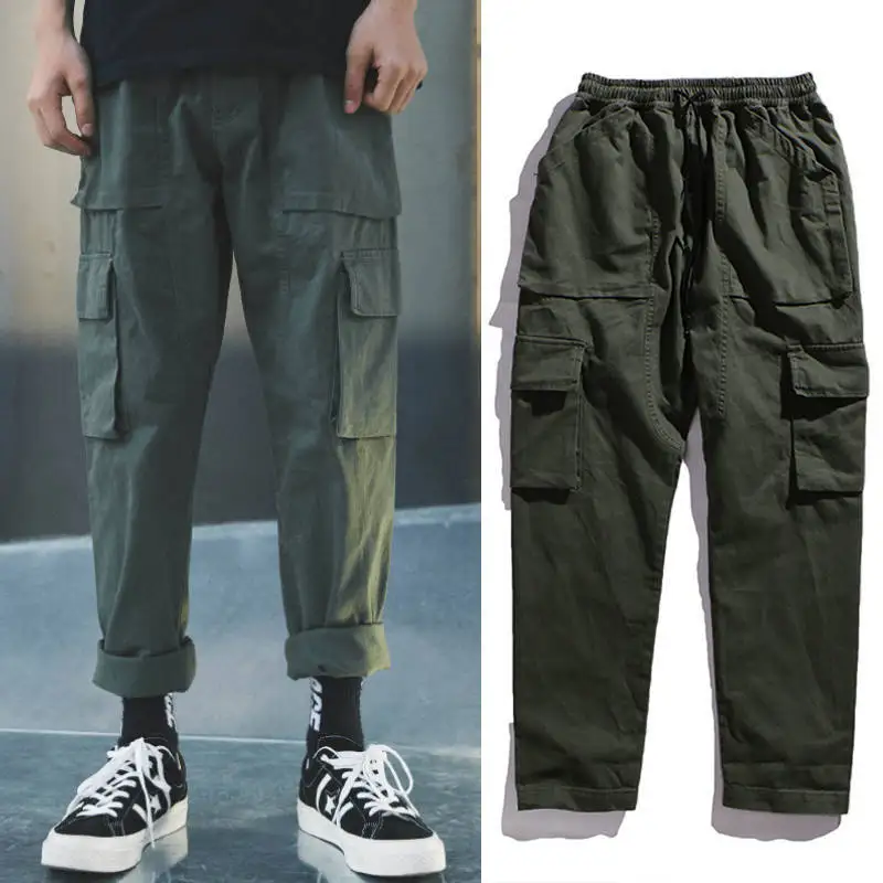 

INS Four Seasons Hong Kong Style Trend Students Korean-style Loose-Fit Capri Pants Men Skinny Workwear Teenager Casual Pants