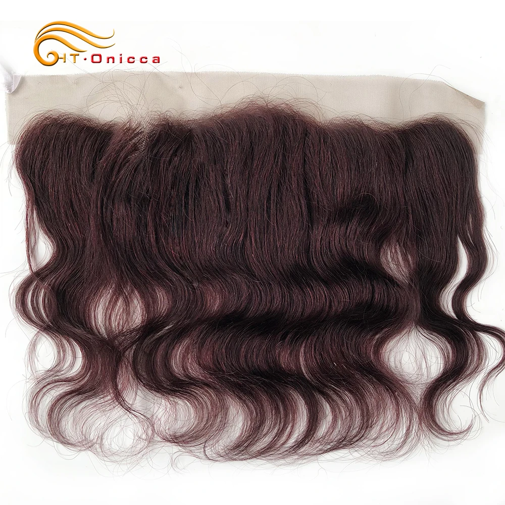 Lace Closure Human-Hair Bodywave-Frontal Natural-Color 8inch Htonicca 4x4 13x4