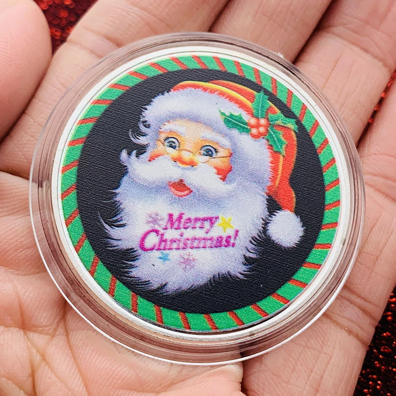2022 Christmas Silver Coin Xmas Merry Christmas Special Badge Colorful Painted Santa Claus Silver Coin  Metal Craft Xmas Navidad 2022 New Year Souvenir Gift|Non-Currency Coins| -  Aliexpress