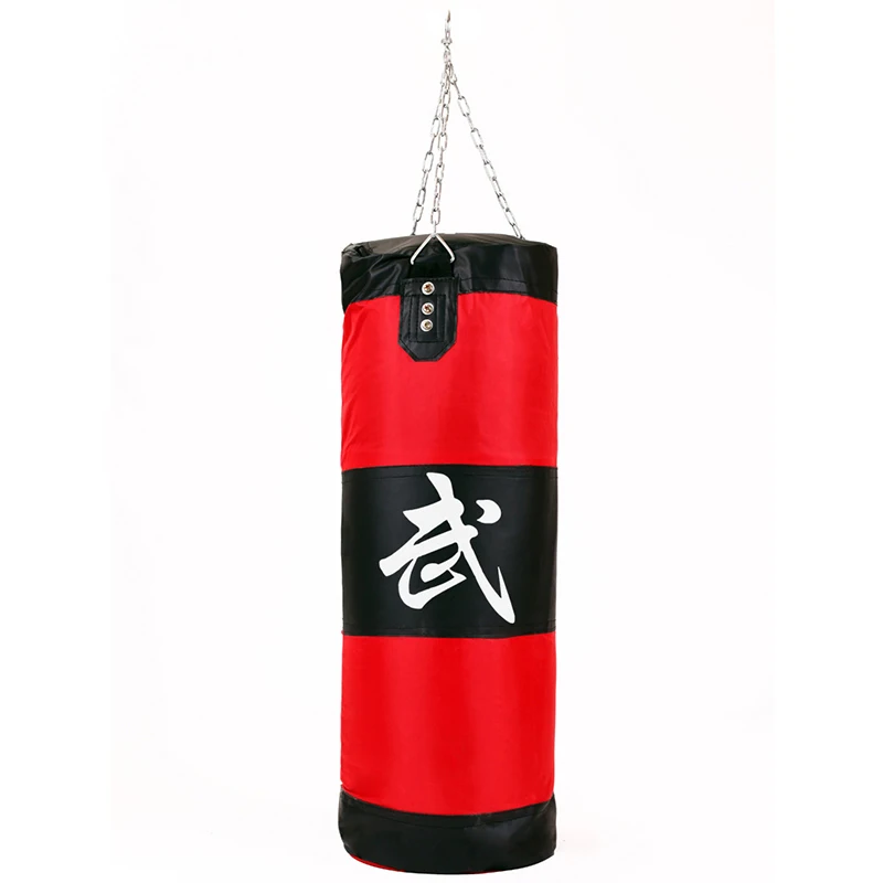 Zooboo боксерская сумка тренировочный фитнес полый Пробивной мешок с песком боец MMA крючок висячая сумка спортивный песочный удар A - Цвет: Red- 70cm