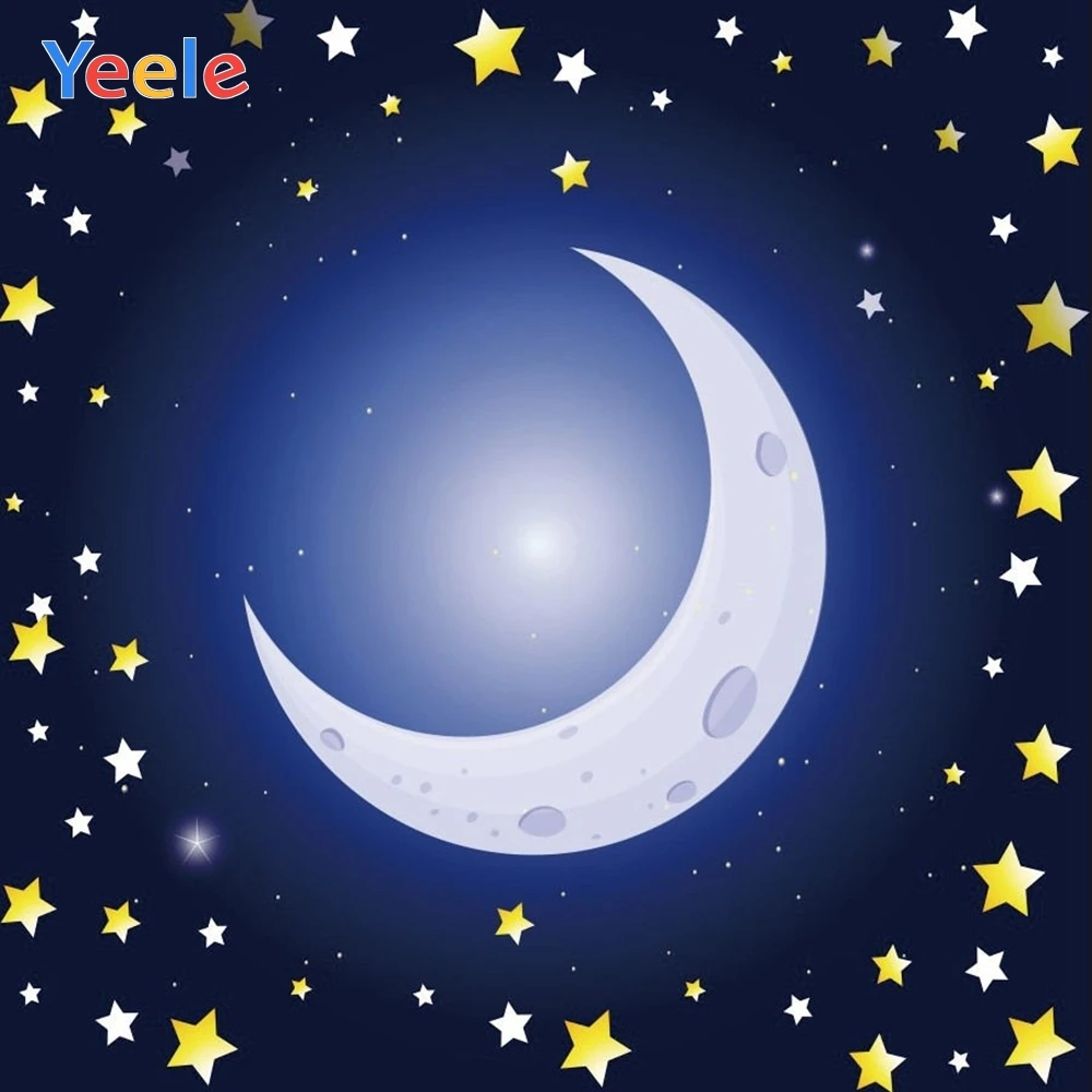 

Yeele Cartoon Starry Sky Moon Backdrop Newborn Baby Shower Portrait Photography Background Photo Studio Photocall Photophone
