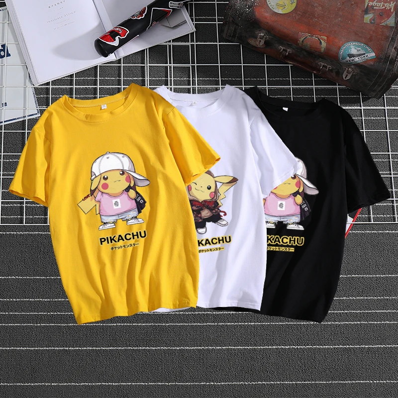 Funny Cartoon pokemon Print Oversized Summer T shirt Short Sleeve O neck plus size tee Korean minimalist student cotton clothes Funny Cartoon pokemon Print Oversized Summer T shirt Short Sleeve O neck plus size tee Korean minimalist student cotton clothes