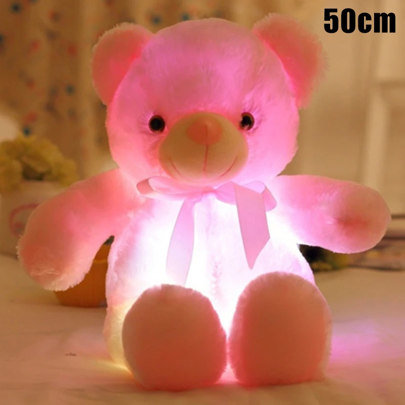 30 см/50 см милый светодиодный плюшевый медведь игрушка чучело светильник светящаяся мягкая игрушка для детей и взрослых - Цвет: Pink 50cm