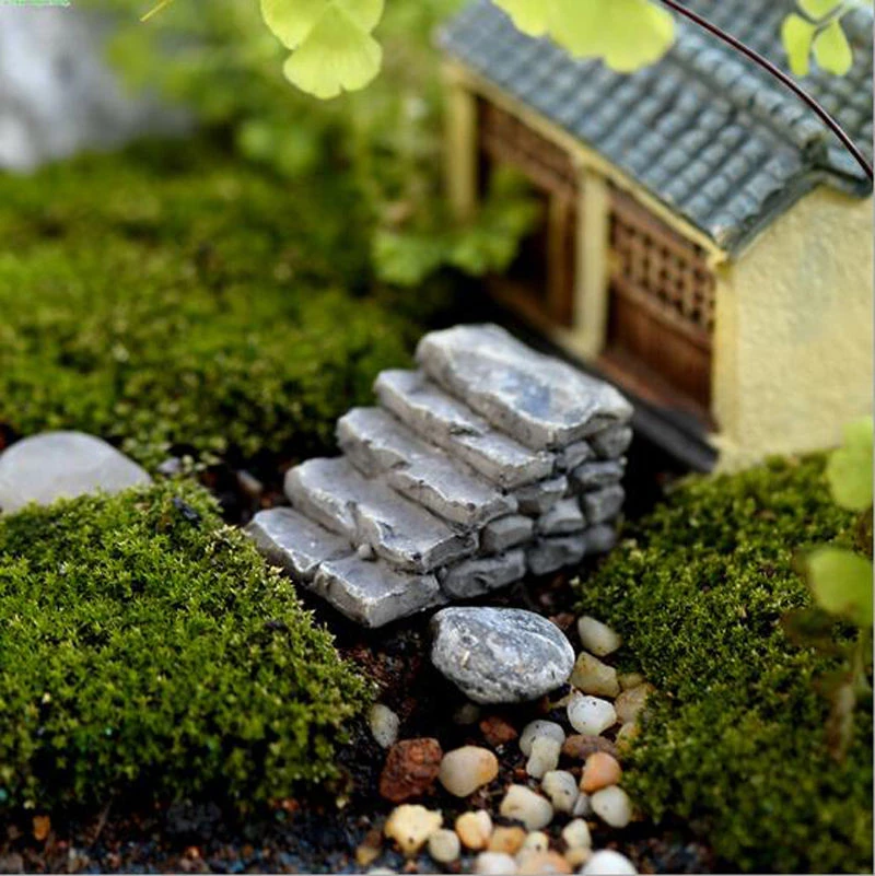 Miniature Fairy Garden Ornament Mini Mushroom Tree House Steps Bridge Figurines DIY Craft Flower Pot Aquarium Dollhouse Decor miniature figurines miniature ornament mini mushroom ornament